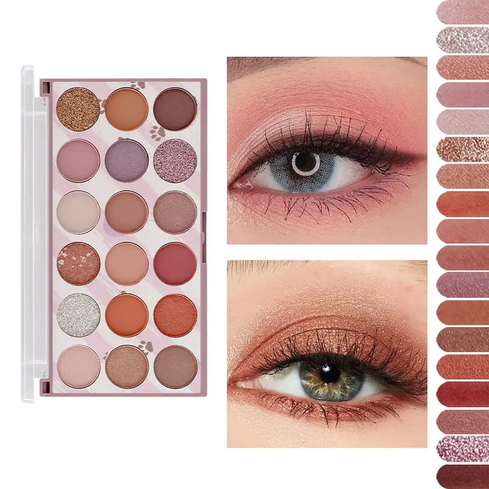 Палитра теней для век Набор макияжа 18 цветов гибкие матовые мерцающие тени