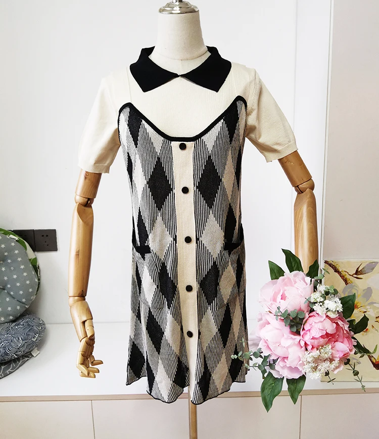 

Summer Fashion Patchwork Plaid 2 Piece Set Women Short Sleeve Plus Size Clothes Female Casual Sets Clothes Ladies