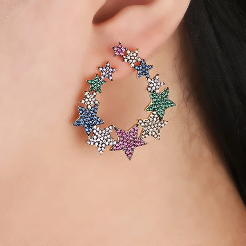 Роскошный цветной яркий кубический цирконий фотоэлемент геометрической формы