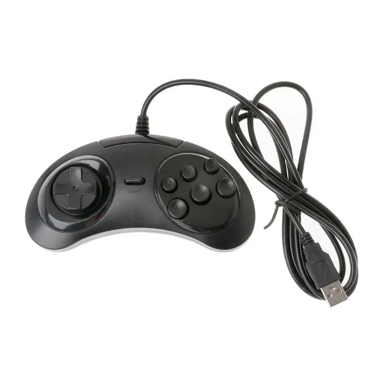 Проводной USB классический геймпад 6 кнопок джойстик, геймпад ручка для SEGA MD2 - Color: White