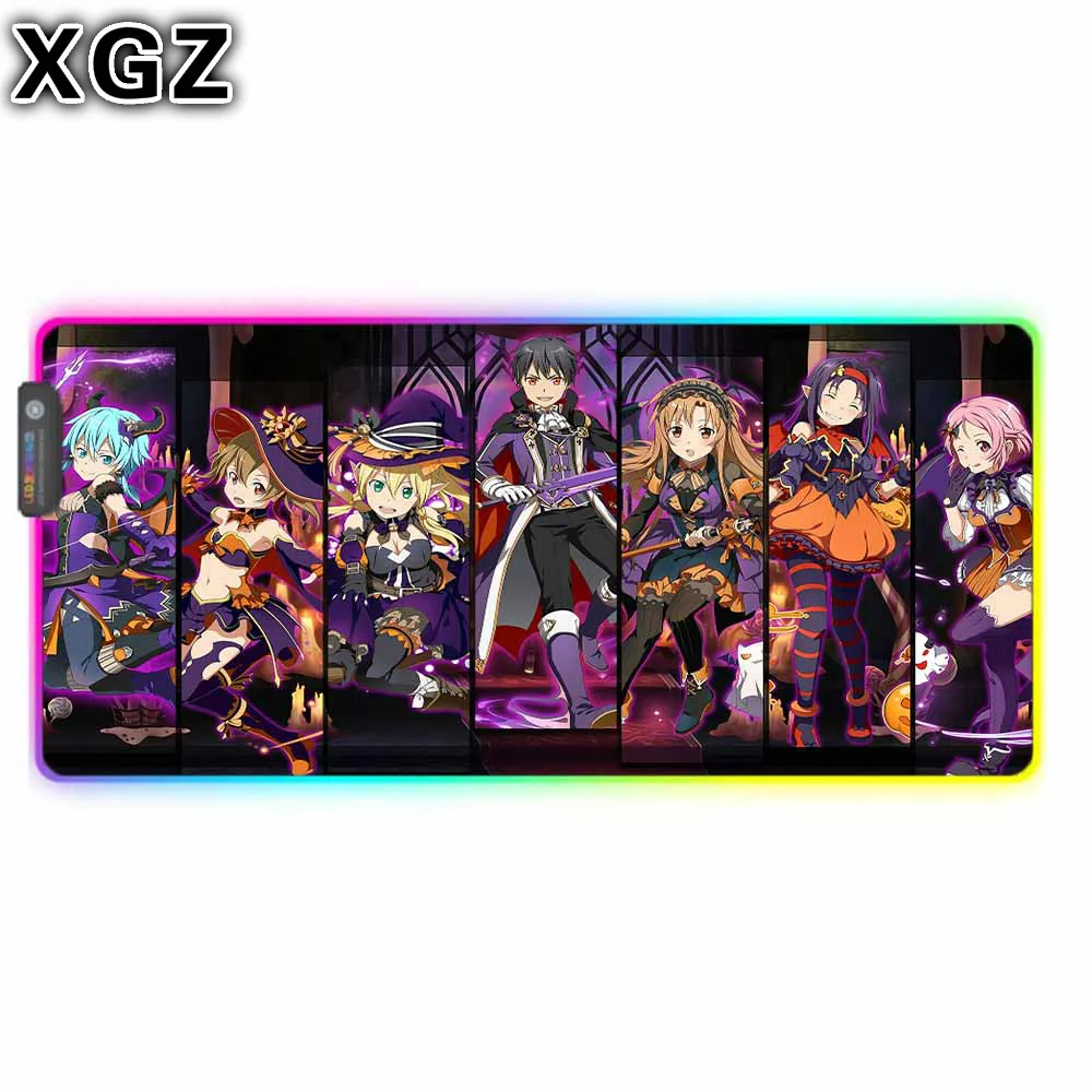 

XGZ Animation Mouse Pad Knife God Field LED Backlight Color RGB Computer Notebook Office Accessories Anti-Slip Gaming Mouse Pad