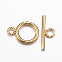 50set golden 304 stainless steel ring toggle clasps connector for jewelry making bracelet necklace diy accessorieshole 3mm