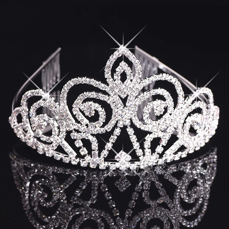 Женский Большой Хрустальный цветок тиара свадебная украшения для невесты обручи