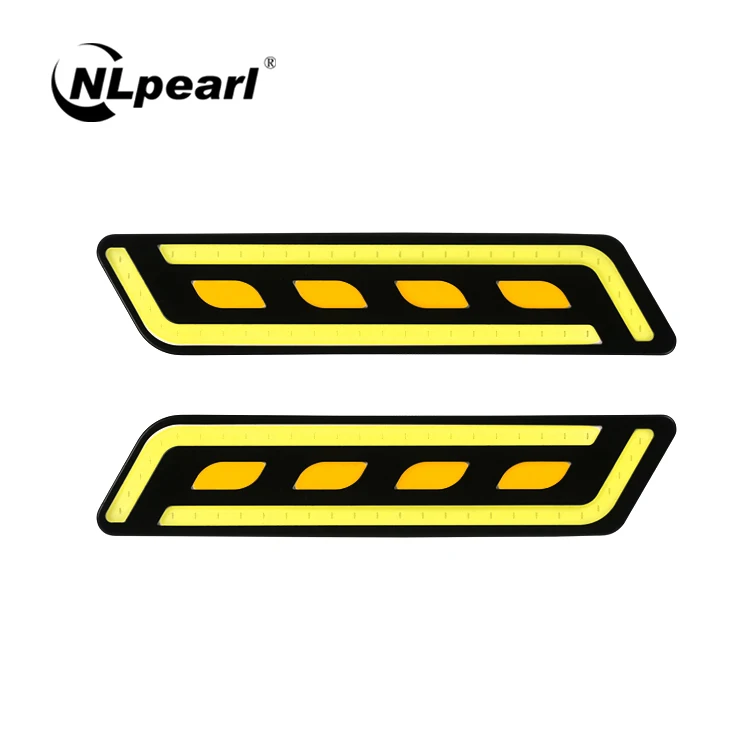 Лаванда Nlpearl 2x автомобильный светильник в сборе Автомобильный светодиодный противотуманный светильник дневные ходовые огни двойной цвет белый желтый авто DRL COB Авто Дневной светильник 12 В - Цвет: Лаванда