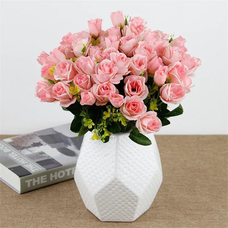 1 шт. букет с маленькими бутонами розы искусственный цветок Шелковая Роза сделай