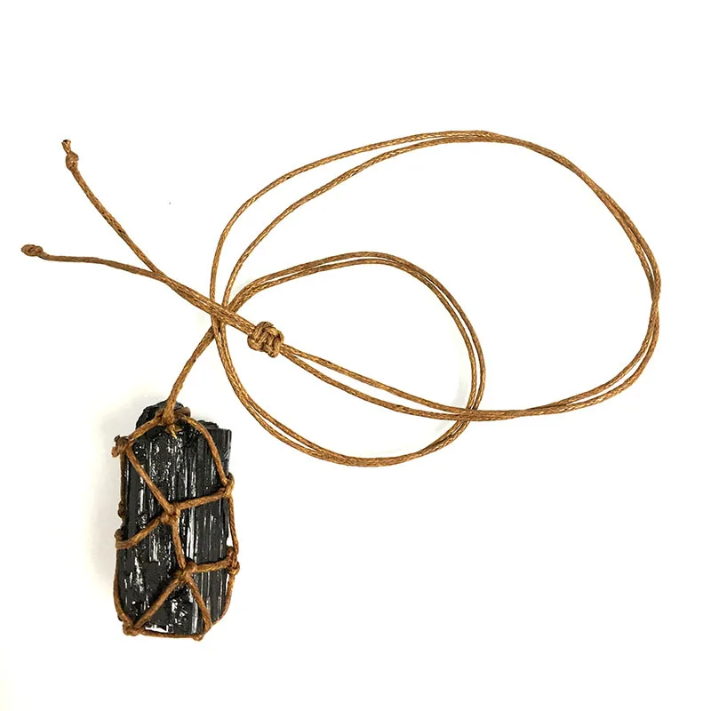 Мужские и женские Колье чокер ручной работы из натурального черного турмалина с