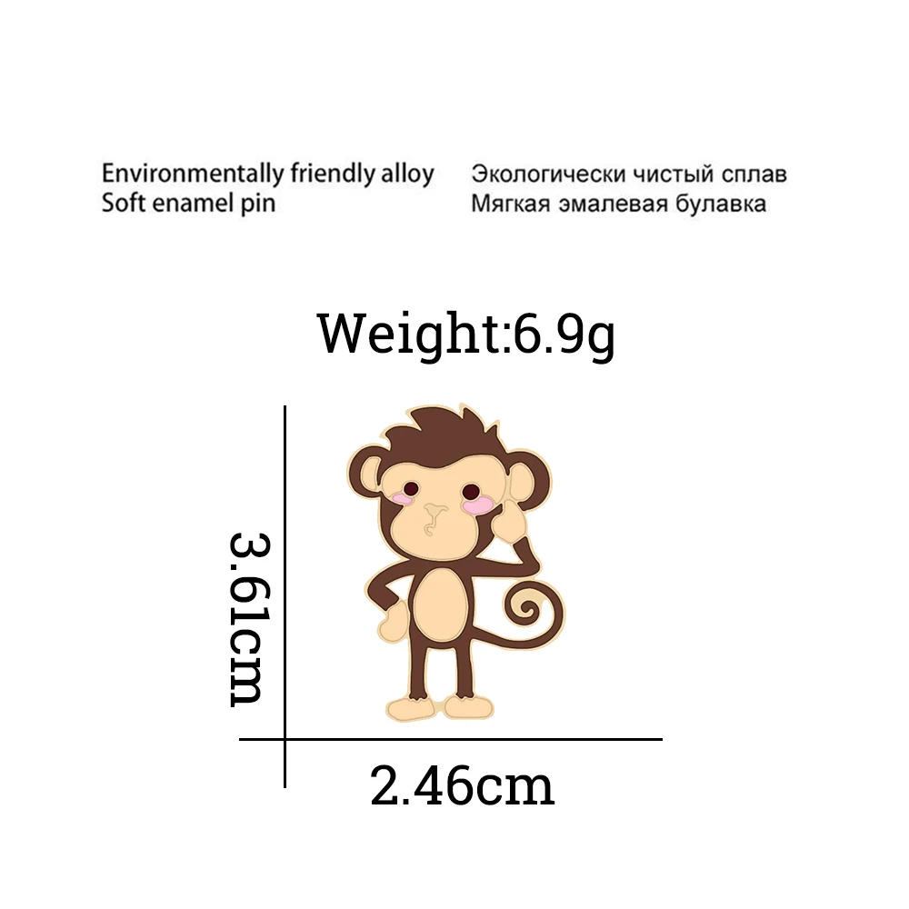 Новое поступление эмалированная брошь в виде обезьяны высокое качество животных