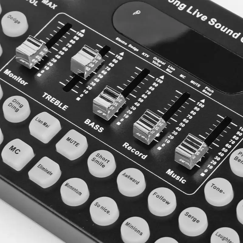 

AMYGOJJ DC5V 1A K-Song Studio Audio Mixer Microphone Webcast Entertainment Streamer Live Sound Card for Phone Computer PC