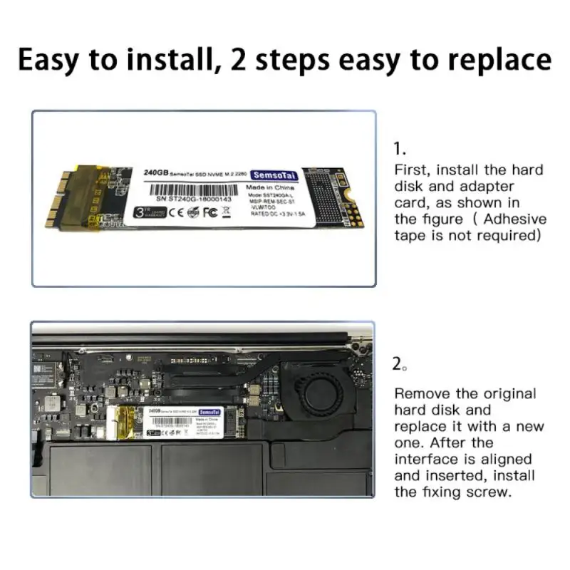 M.2 NVME To Macbook Pro AIR Apple SSD Solid State Drive Adapter In 2013-2017 Support SATA Protocol | Компьютеры и офис