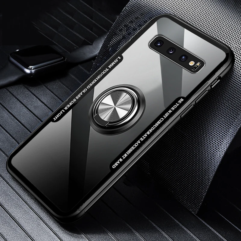 Роскошный Металлический автомобильный держатель с кольцом чехол для samsung galaxy S10