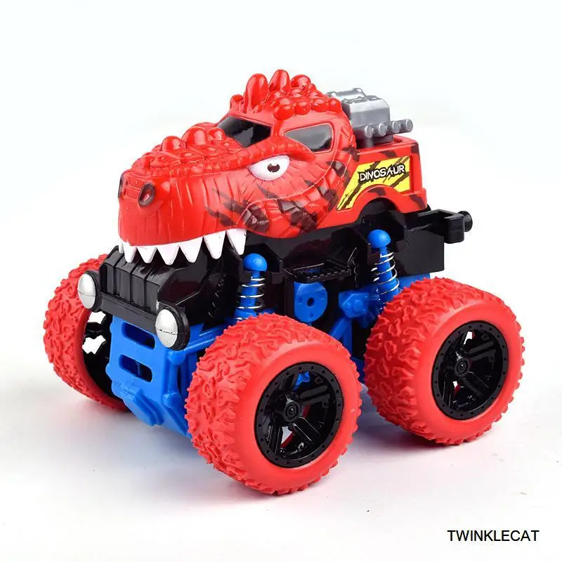 Dinosaur Red 1 шт., детские машинки, игрушки, монстр-Трак, инерционный внедорожник, фрикционные силовые транспортные средства для маленьких мальчиков, супер машинки, Блейз-Трак, Детские Подарочные игрушки - Цвет: Dinosaur Red