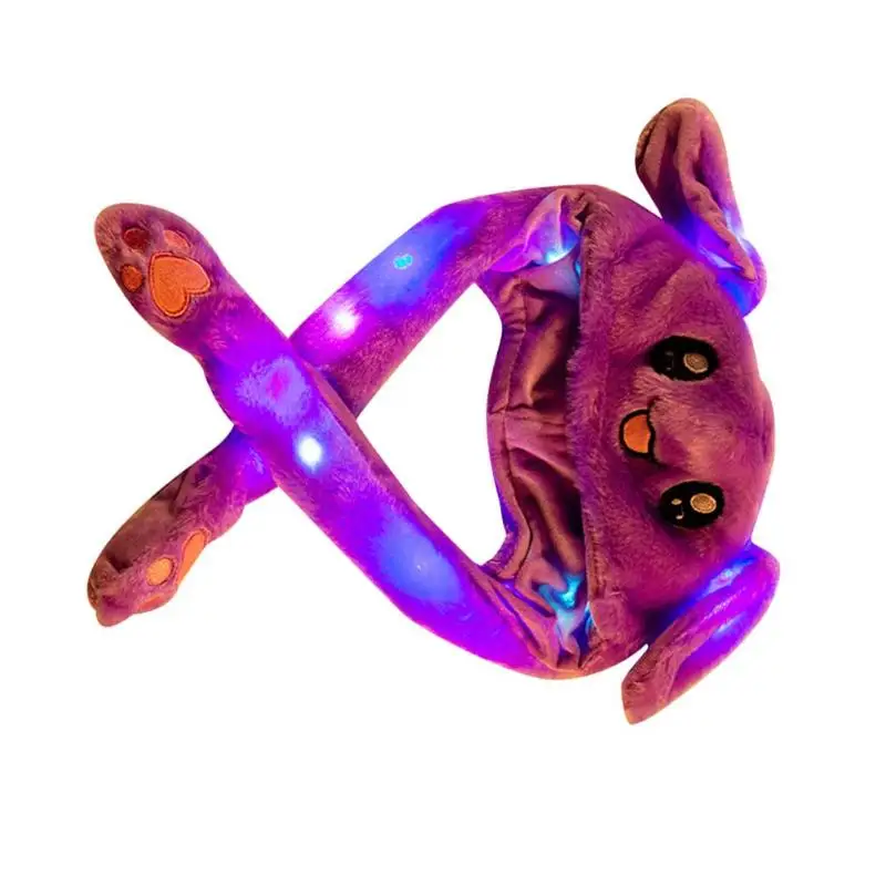 Funny Plush Rabbit Ears Hat Airbag Toy Hat Pinch Up Down Moving Ears Luminous Play Toys Cosplay Accessories Children Gift