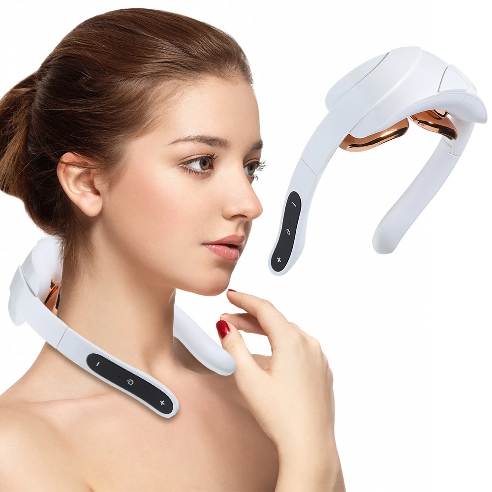 

Electric Cervical Vertebra Massager Physiotherapy Tool Folded Neck Protector Intelligent Relief Pulse Infrared Heating Massager