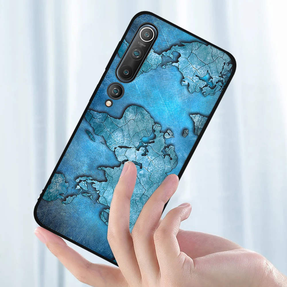 Дорожный Чехол с картой мира для Xiaomi Redmi Note 10 8T 9 8 7 Pro 9A MI 9T SE A2 A3 Lite Poco X3 F1 мягкий ТПУ