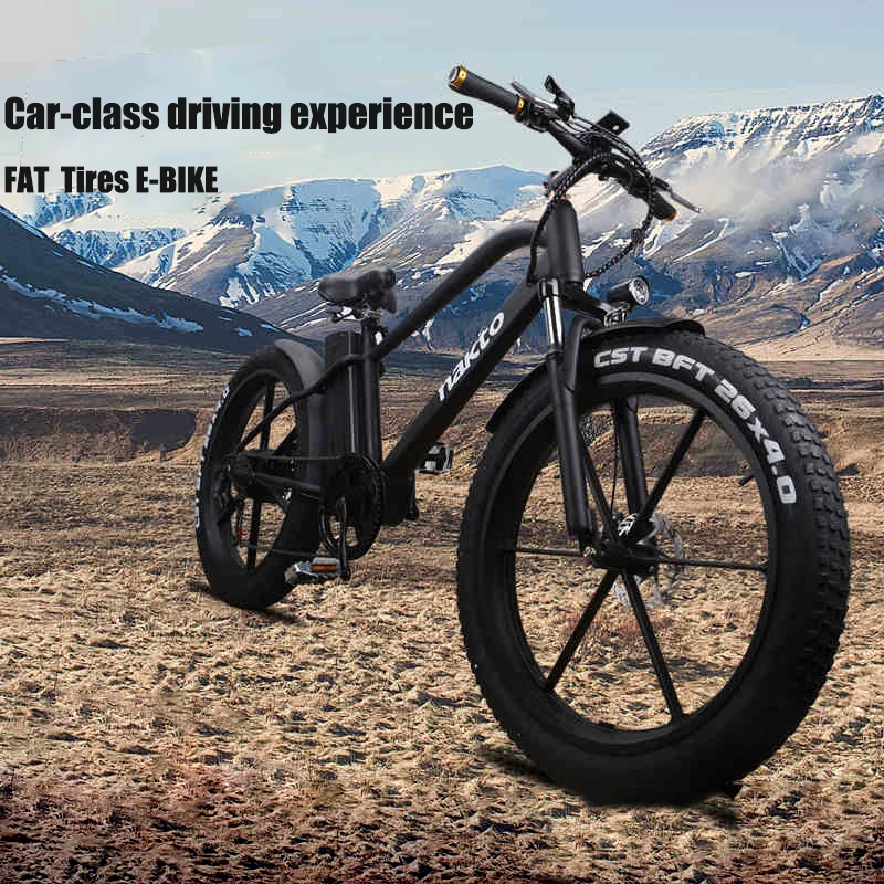 Электрический горный велосипед 26 дюймовый толстый ebike 48V400W литиевая батарея snow