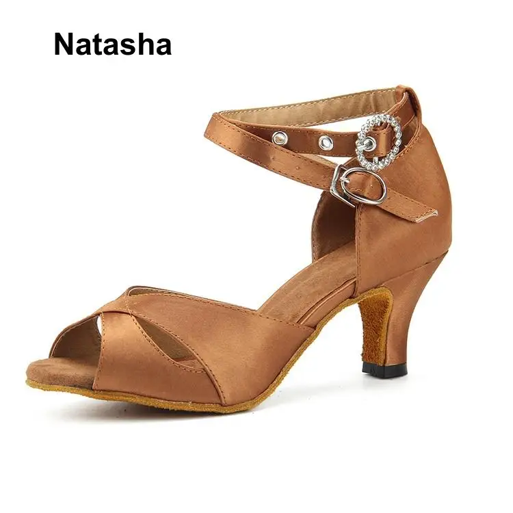 Новая черная и бронзовая Женская танцевальная обувь Natasha с мягкой подошвой. |