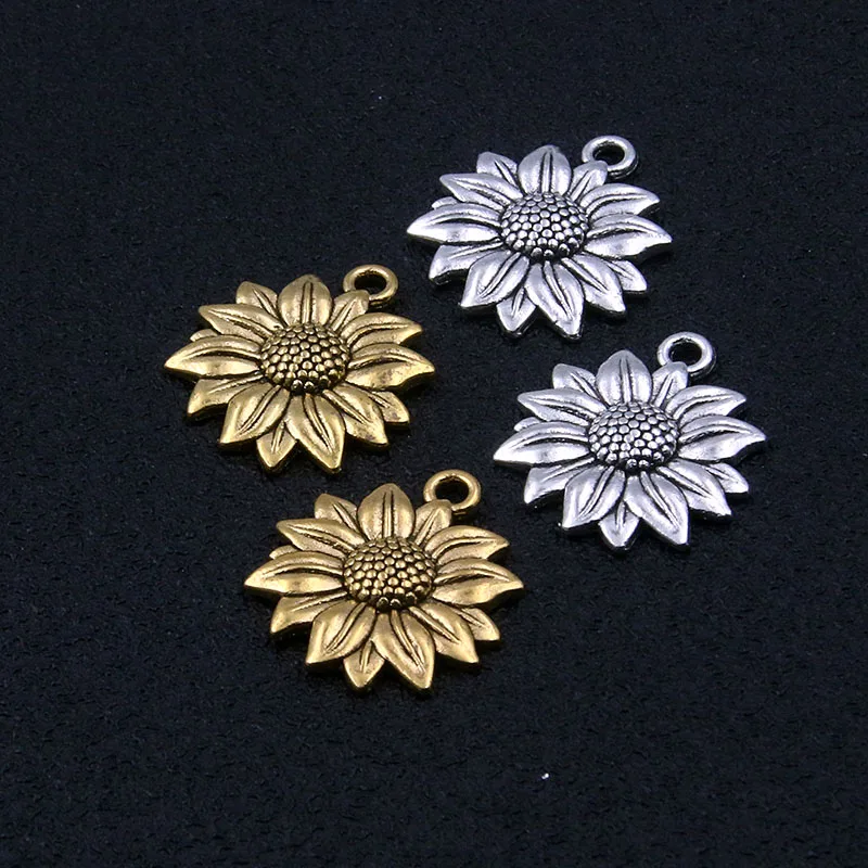 

Подвески из цинкового сплава с 3d-имитацией подсолнуха, 20 шт., 19 х22 мм