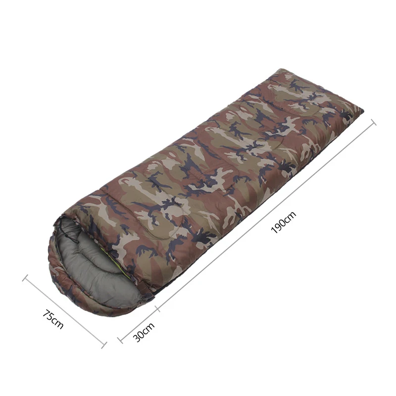 

190x75cm Camouflage Sleeping Bag For Adults 1pc Winter Type Envelope Warm Sleeping Bags Blanket For Camping Hiking Tourism