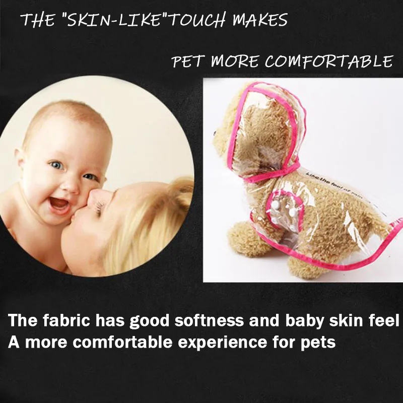 Открытый Собака прозрачный плащ с капюшоном Водонепроницаемый для щенков