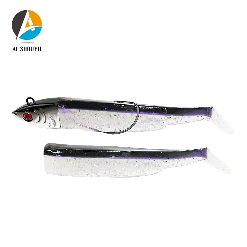 

AI-SHOUYU NEW 14.5g 29.5g Lead Jig Head Fishing Bait 90mm 10g Soft Fishing Lure Swimbait Jig Hook Sea Fishing Lure for bass pike