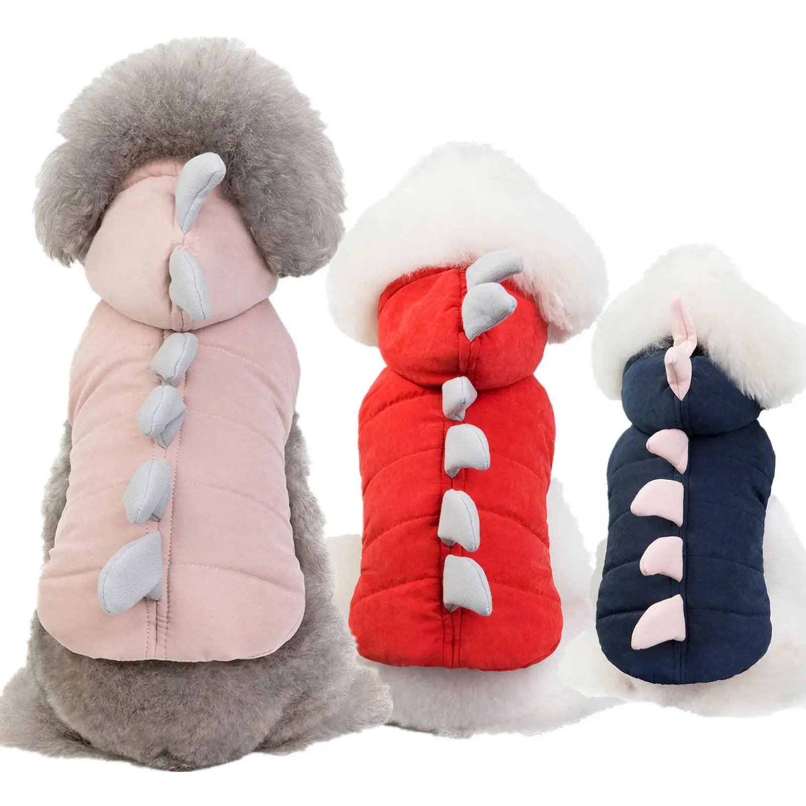

New Winter Pet Clothes Dog Hoodies Coat Sweatshirt Pet Cat Autumn Winter Jacket Dinosaur Pattern Hooded Cotton Coat Dog Clothes