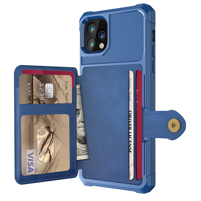 Blue Премиальный кожаный чехол-книжка чехол для iPhone 11/XI XS Max XR 6 7 8 Plus TPU противоударный чехол для телефона Беспроводная зарядка автомобильный Магнитный чехол - Цвет: Blue