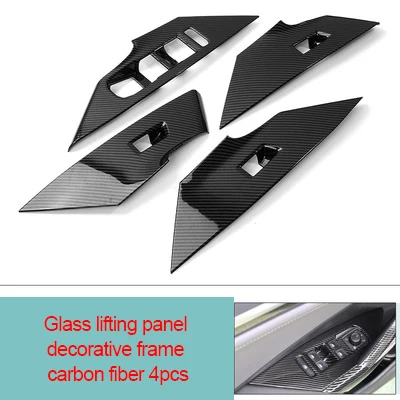 glass lift frame Для фары для Volkswagen Jetta Sagitar углеродное волокно стекло подъемная панель декоративная рамка 4 шт - Цвет: glass lift frame