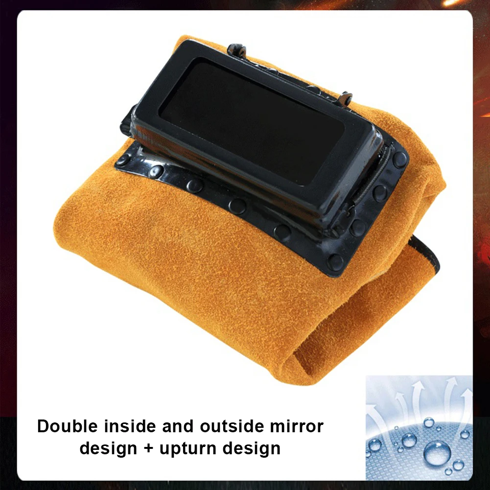 Сварочная маска бленда сварщика термостойкий кожаный шлем с фильтром для