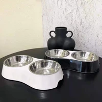 double dog bowls pet food bowl dog accessories for small dogs luxury french bulldog schnauzer corgi chihuahuadog supplies zy5003
