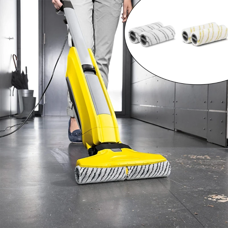 203F 4Pcs Hard Floor Sweeper Cordless Vacuum Cleaner Roller Brush Microfiber Replacement Compatible with Karcher FC3 FC5 | Инструменты
