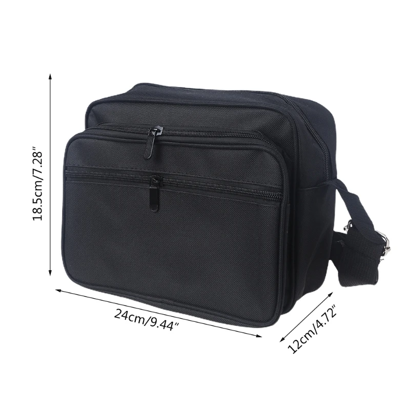 

Multifunctional Shoulder Bag Wear-resistant Storage Tool Kit Black Canvas Satchel Package For Maintenance Electrician Shoulder