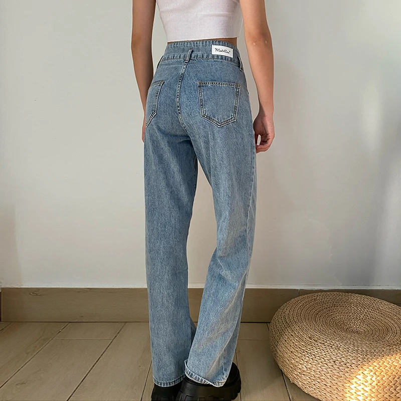 Mom Jeans Woman High Waist Denim Washed Trousers Female 2021 New Fashion Mom Pants Oversize Vintage Clothes Streetwear