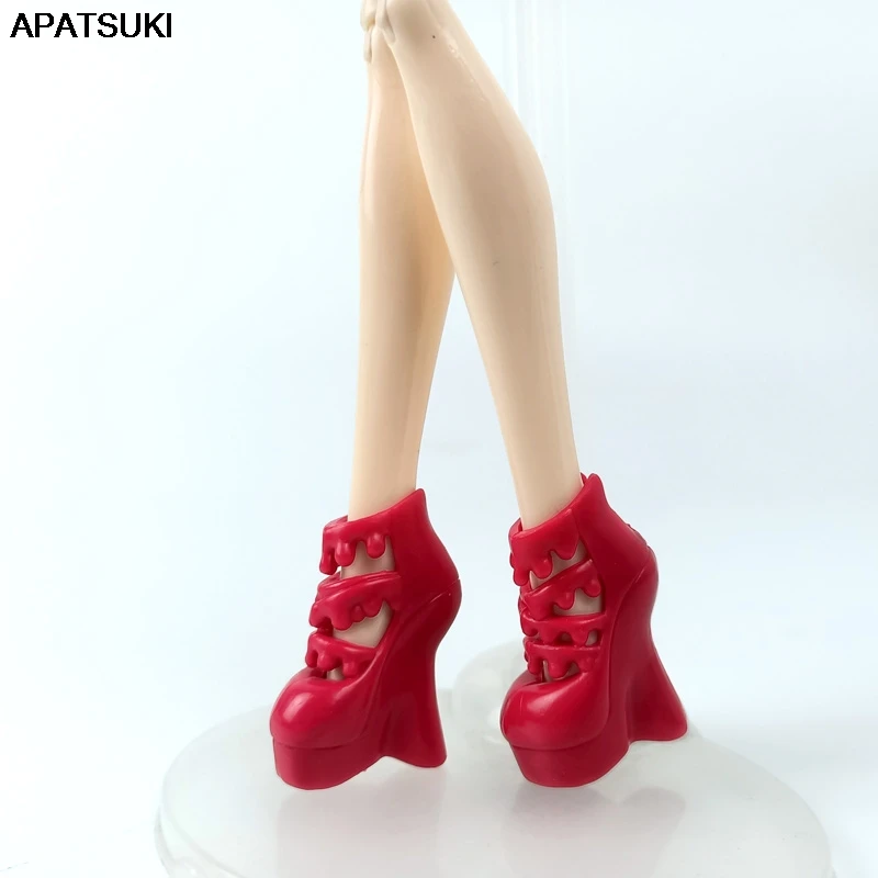 Красные высококачественные модные кукольные туфли для кукол Monster High на высоком