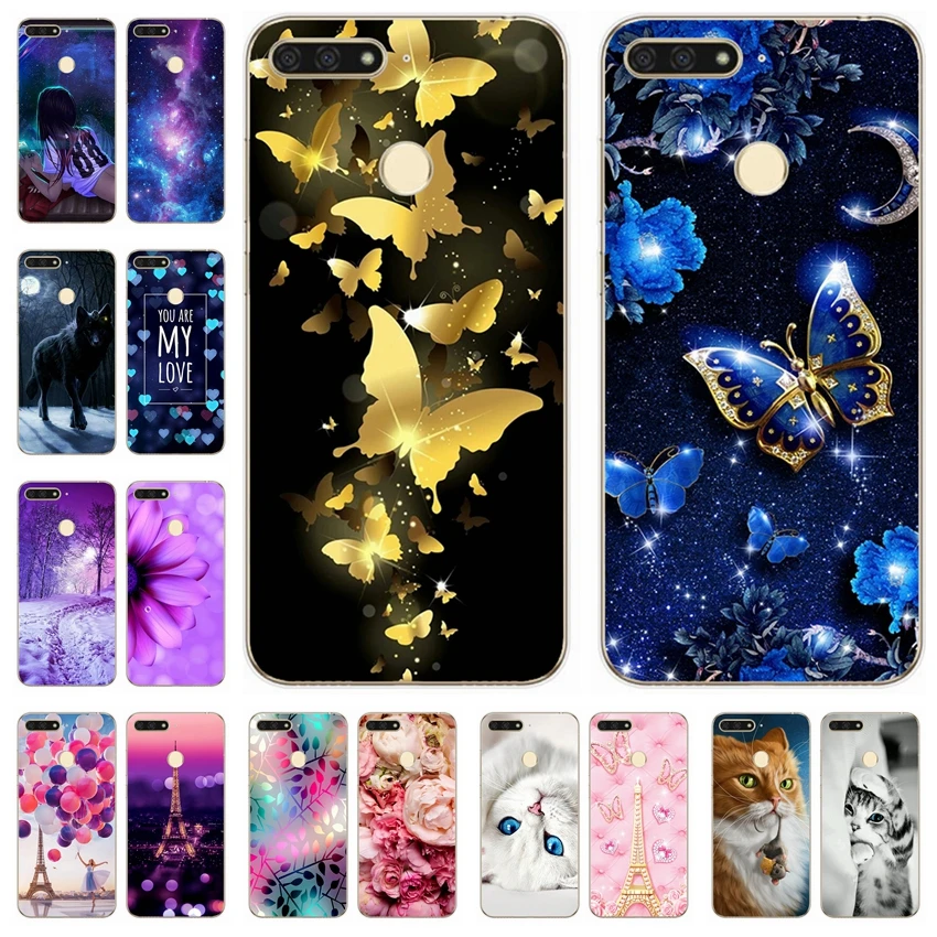 Силиконовый чехол для huawei Honor 7C 5,99 '7A pro 5,7' чехол с милым рисунком кота чехол s для huawei Honor 7 A C 7Apro Fundas Coque