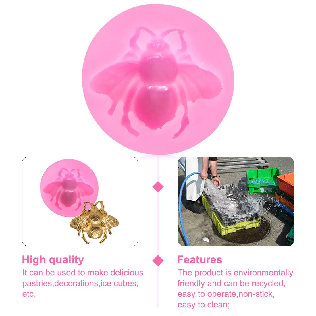 

Insectbee Shape Fondant Cake Silicone Mold Chocolate Candy Molds Pastry Biscuits Mould Baking Cake Wedding Decoration Tools Soap