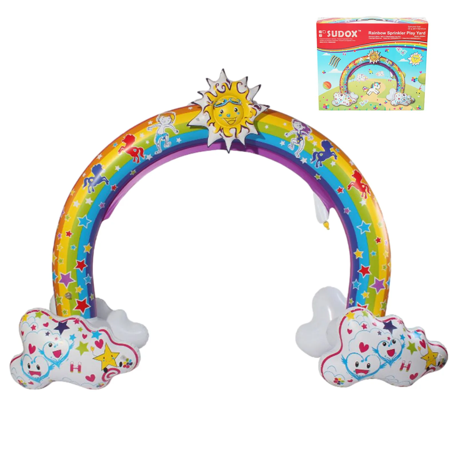 Ginormous Rainbow Cloud Yard Sprinkler Giant Inflatable Archway Lawn Beach Summer Outdoor Toys For Child Adult Baby Games Center | Игрушки и