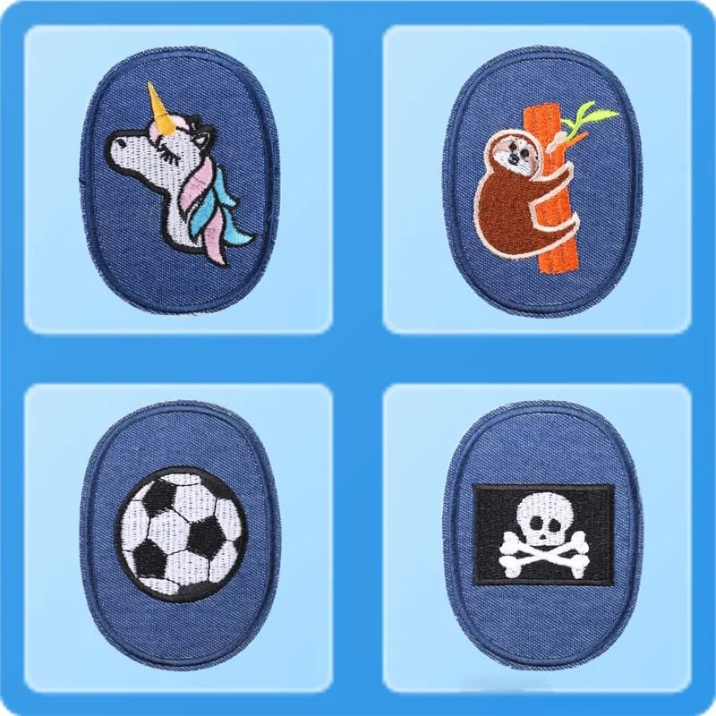 

Fashion Animal Sloth football Skull Patches Clothes DIY stickers Iron On Denim Elbow stickers Repair Pants Knee Applique