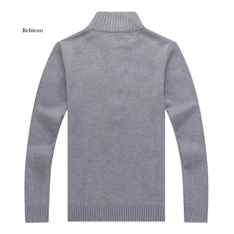 

Men's Autumn Winter Solid Color Knitted Sweater Jackets Cardigan Coats Male Clothing Casual Black Zip Up Sweaters