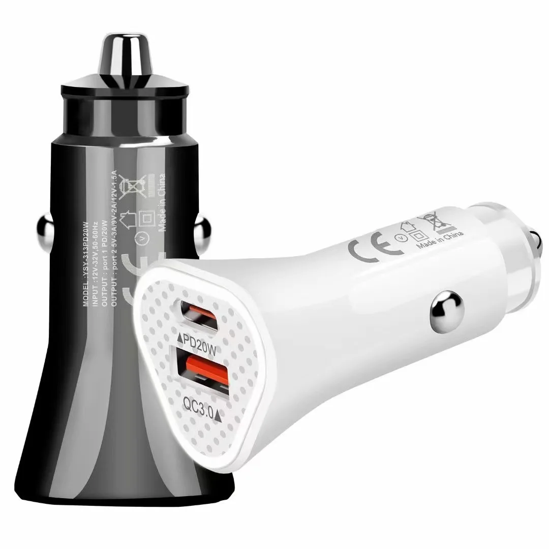 

Car Charger Mobile Phone Car Charger One Drag Two Cigarette Lighter Plug USB Car Multi-function Quick Charge