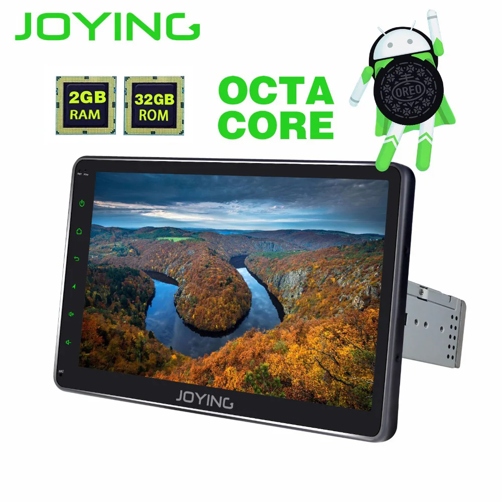 JOYING android 8,1 автомобильный радиоприемник с навигацией GPS Видео Стерео 2G Универсальный 1din 1" 8 ядерный 1280*720 мультимедийный плеер без DVD с DSP