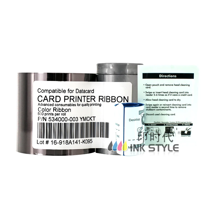 Набор из 2 шт. общий набор данных 534000-003 YMCKT цветная лента 500 принтов используется в