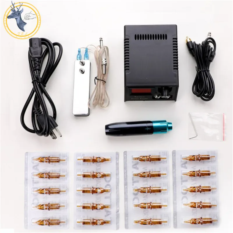 

FEL Tattoo Kits Complete Professional Rotary Machines Set Quiet Motor Permanent Makeup Color Inks Power Supply for Beginners