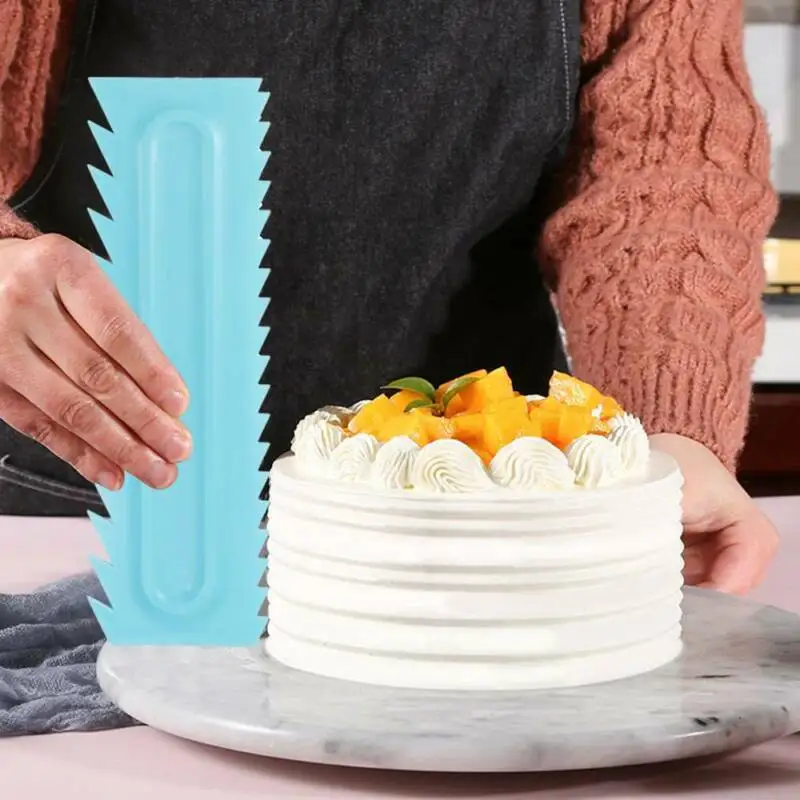 

Smoother Fondant Cake Scraper Blade Pastry Spatulas Cream Pastry Icing Comb Set DIY Baking Tools For Cakes