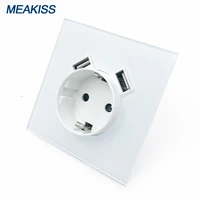 eu socket usb 2a fast charging 110v 240v 16a wall sticker installation household electric appliance plug socket