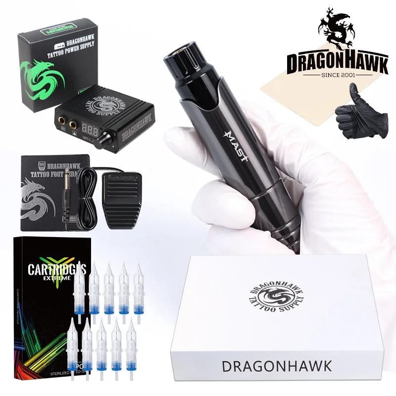 Dragonhawk Новый макияж тату ручка машина Перманентный контур бровей губ красота иглы