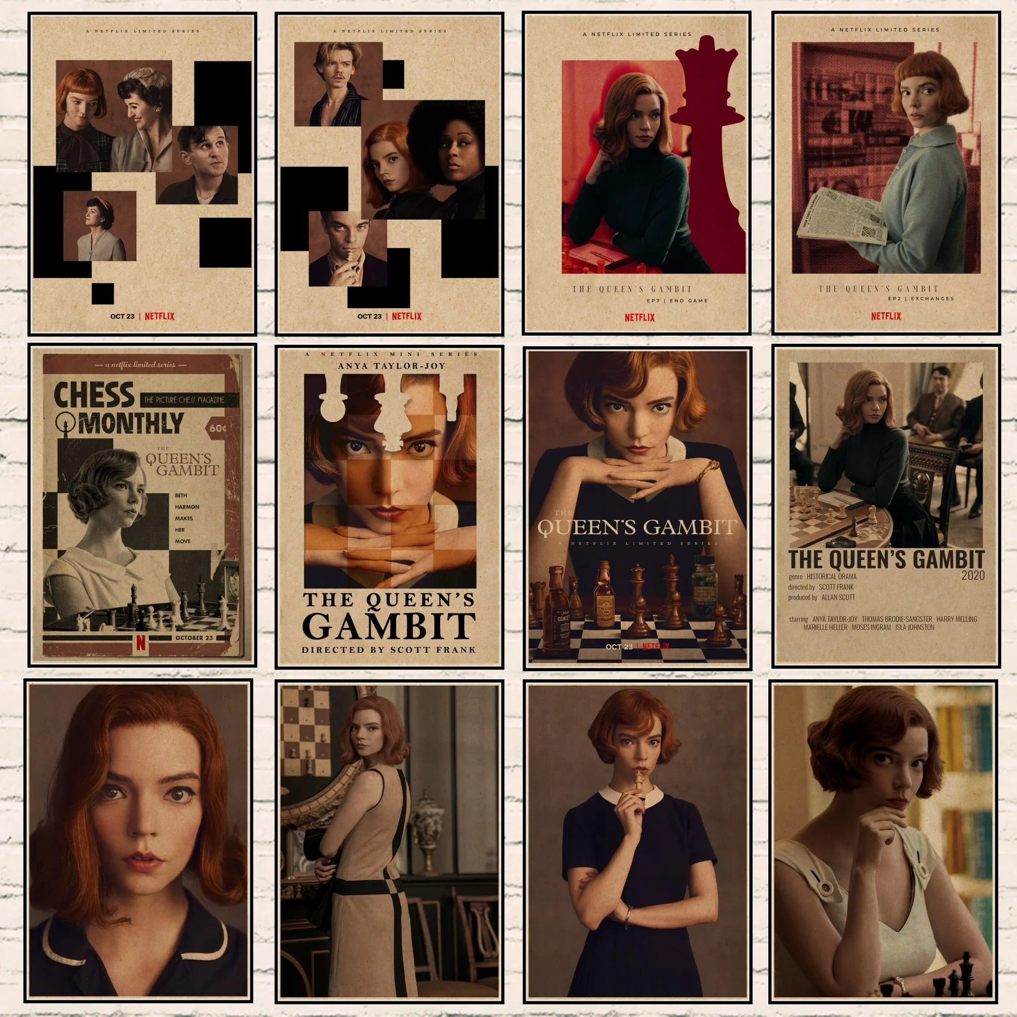 Постер ТВ-сериала королева гамбит Аня Тейлор-Джой HD постеры из крафт-бумаги