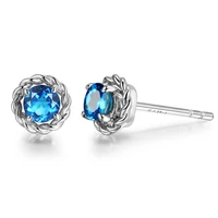 bijox story trendy earrings for women 925 sterling silver ruby sapphire emerald purple gemstone fashion women jewelry wholesale