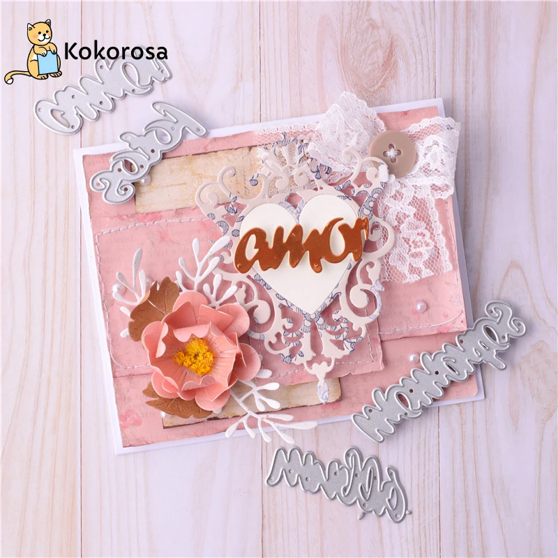 Kokorosa испанские слова металлические Вырубные штампы с надписями счастливые