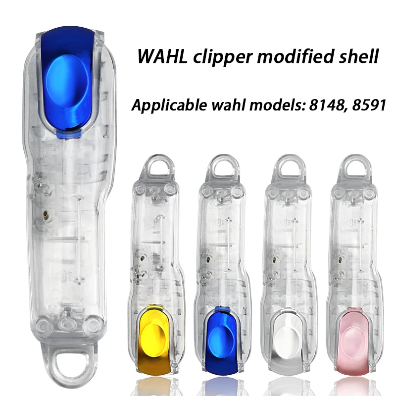 

Wireless hair clipper transparent shell, golden button upper and lower cover, DIY design electric clippers, for 8591/8148/8504