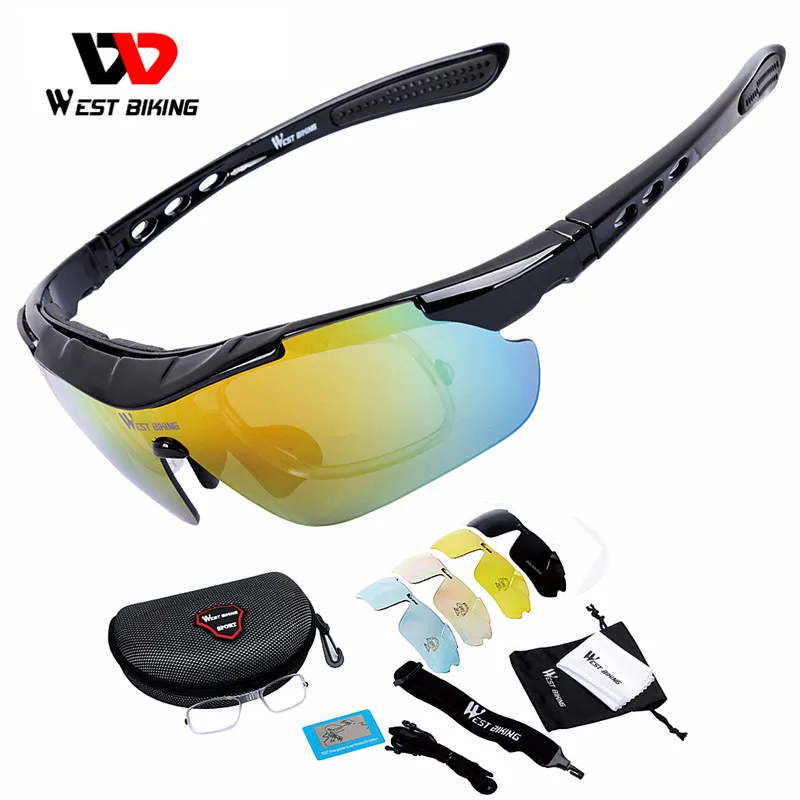 

WEST BIKING Polarized Bicycle Glasses Anti-fog Sunglasses Sport Cycling Glasses With Mypia Frame MTB Bike Goggles Eyewear